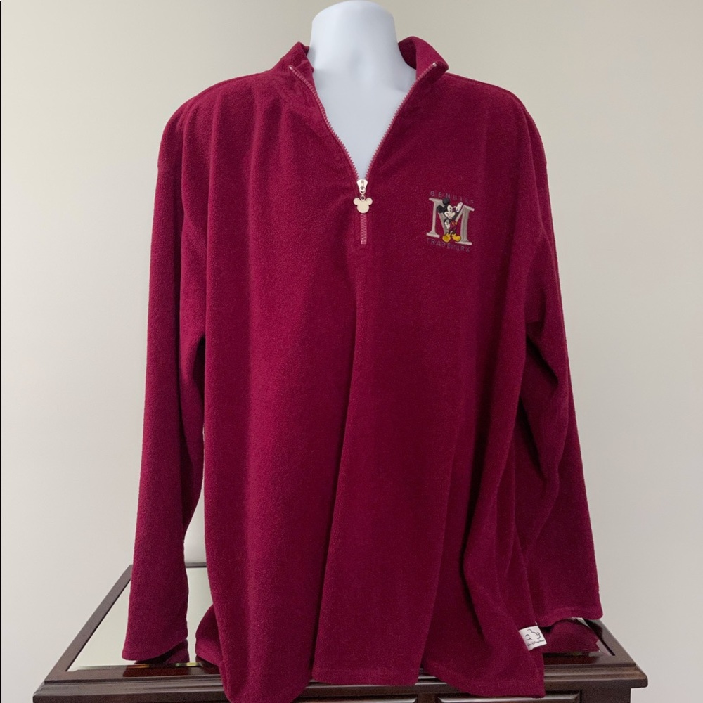 Vintage Disney’s Mickey Inc. Fleece Pullover Burgundy XXL